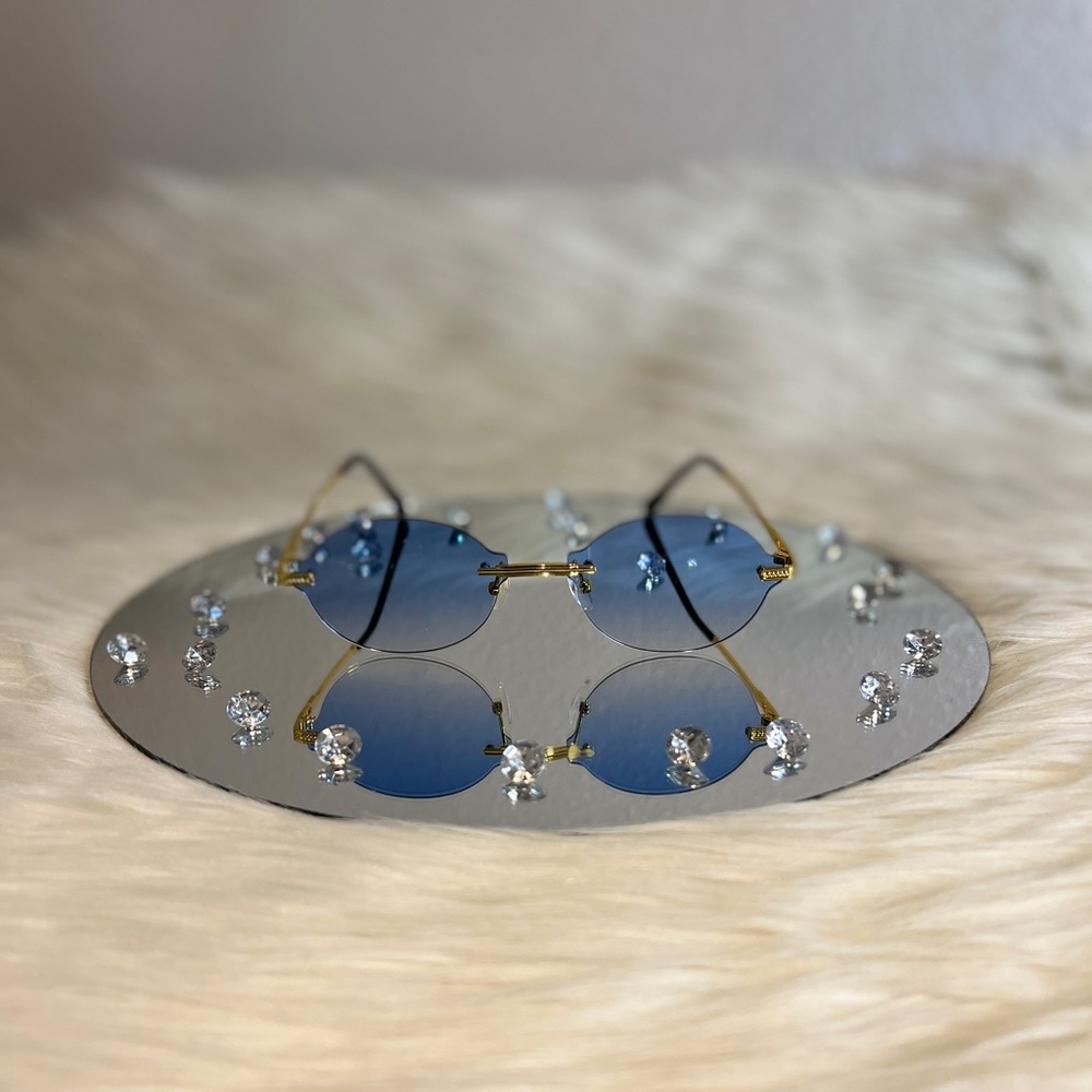 Unbranded round rimless sunglasses MULTIPLE COLORS. BUYERS CHOICE